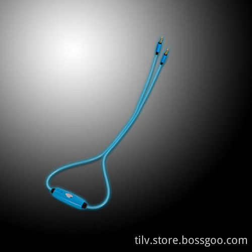 Hot Selling 3.5mm Jack El Light Up Wire Earphone with Microphone